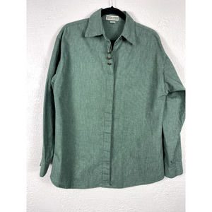 Vintage Gotcha Covered Green Button Down Shirt Made In USA Long Sleeve Large